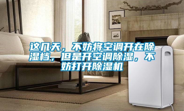 這幾天，不妨將空調(diào)開在除濕檔，但是開空調(diào)除濕，不妨打開除濕機