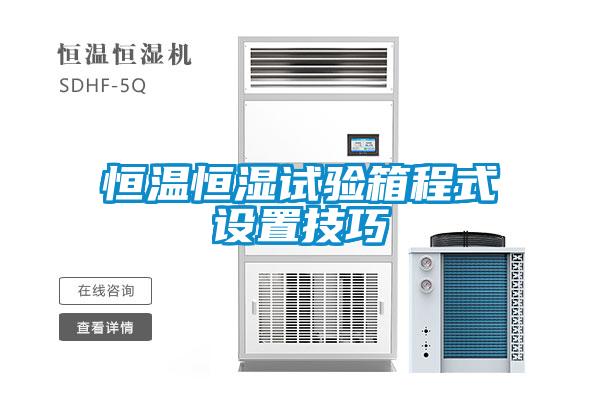 恒溫恒濕試驗箱程式設(shè)置技巧