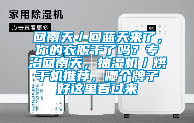 回南天／回藍(lán)天來了，你的衣服干了嗎？專治回南天，抽濕機(jī)／烘干機(jī)推薦，哪個(gè)牌子好這里看過來