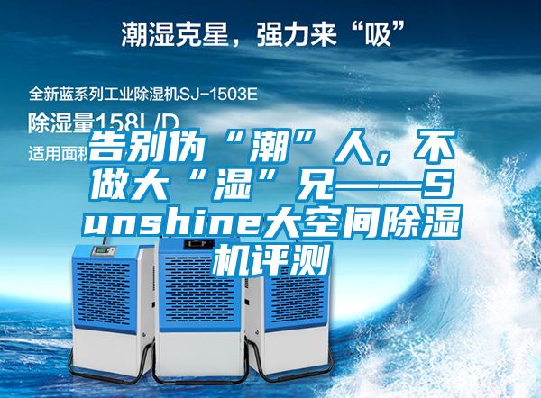 告別偽“潮”人，不做大“濕”兄——Sunshine大空間除濕機(jī)評測
